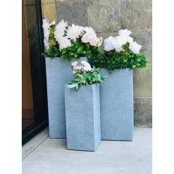KANTE 28 in. Tall Slate Gray Lightweight Concrete Rectangle Modern Tapered Outdoor Planter (Set of 3) 9 KANTE 28 in. Tall Slate Gray Lightweight Concrete Rectangle Modern Tapered Outdoor Planter (Set of 3) -Vigoro sales Store slate gray kante plant pots rf0002abc c60611 4f 1000