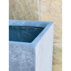 KANTE Small 13 in. Tall Slate Gray Lightweight Concrete Square Outdoor Planter -Vigoro sales Store slate gray kante plant pots rf0007a c60611 1f 1000