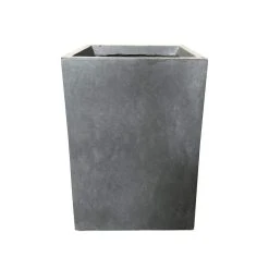 KANTE Small 13 in. Tall Slate Gray Lightweight Concrete Square Outdoor Planter