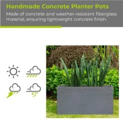 KANTE 31.5 in. L Slate Gray Lightweight Concrete Modern Rectangle Outdoor Planter 12 KANTE 31.5 in. L Slate Gray Lightweight Concrete Modern Rectangle Outdoor Planter -Vigoro sales Store slate gray kante plant pots rf0131b c60611 c3 1000