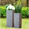KANTE 28 in and 24 in. H Square Timber Ridge Concrete/Fiberglass Indoor Outdoor Elegant Tall Planters (Set of 2) -Vigoro sales Store timber ridge kante plant pots osf0218bc c80811 64 1000