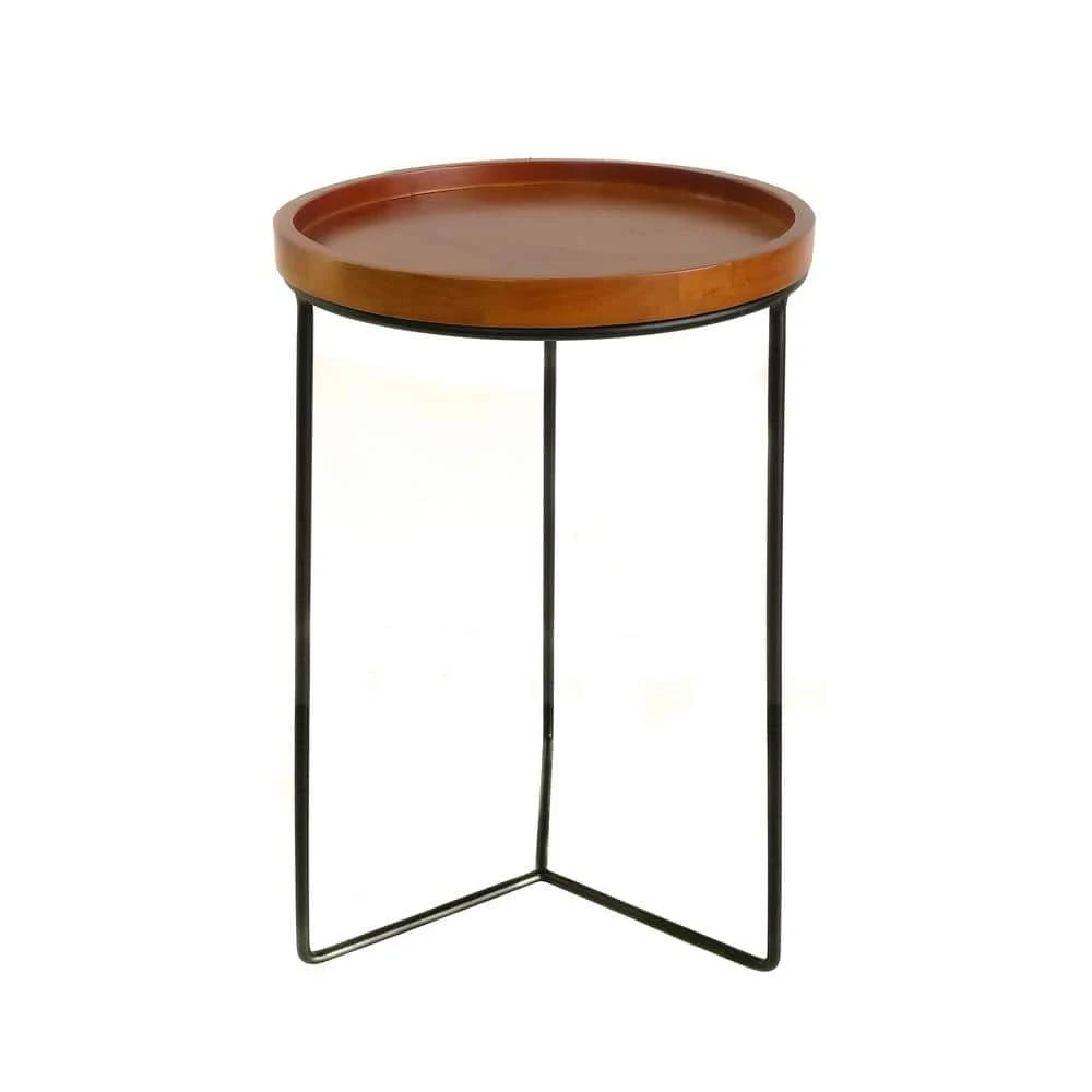 Vigoro 19 in. Triangle Base Wood Top Plant Stand 3 Vigoro 19 in. Triangle Base Wood Top Plant Stand
