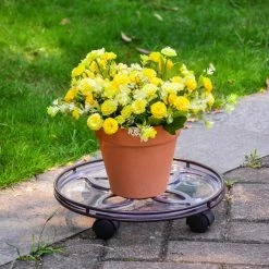 Vigoro 13.6 in. x 13.6 in. x 2.8 in. Brown Metal Plant Caddy 9 Vigoro 13.6 in. x 13.6 in. x 2.8 in. Brown Metal Plant Caddy -Vigoro sales Store vigoro planter caddies 154208 1f 1000