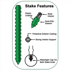 Vigoro 6 ft. Green Colored Heavy Duty Steel Core Garden Stakes -Vigoro sales Store vigoro tomato cages st6hdvg fa 1000