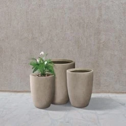 KANTE 22.4", 20.4" and 18.1"H Round Weathered Finish Concrete Planters Set of 3, Outdoor Indoor w/Drainage Hole & Rubber Plug -Vigoro sales Store weathered concrete kante plant pots rc0153bcd c80021 2 1f 1000