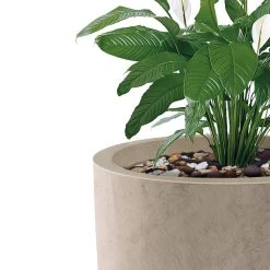 KANTE 22.4", 20.4" and 18.1"H Round Weathered Finish Concrete Planters Set of 3, Outdoor Indoor w/Drainage Hole & Rubber Plug -Vigoro sales Store weathered concrete kante plant pots rc0153bcd c80021 2 4f 1000