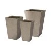 KANTE 24.4", 18" &15.7"H Weathered Finish Concrete Tall Planter Set of 3, Large Outdoor Indoor w/ Drainage Hole & Rubber Plug -Vigoro sales Store weathered concrete kante plant pots rf2015017cde c80021 2 64 1000