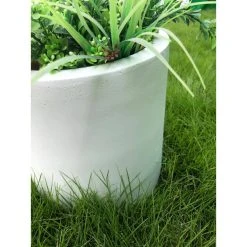 KANTE 12.9 in. Dia, Pure White Lightweight Concrete Modern Cylinder Outdoor Planter -Vigoro sales Store white kante plant pots rc0119b c80011 fa 1000