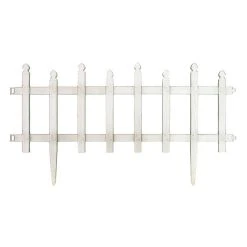 Vigoro 12 in. H White Classic Picket Style Plastic Garden Fence