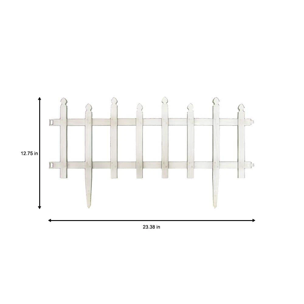 Vigoro 12 in. H White Classic Picket Style Plastic Garden Fence 4 Vigoro 12 in. H White Classic Picket Style Plastic Garden Fence - Image 2