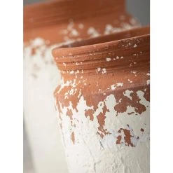 SULLIVANS White Ceramic Speckled Container (Set of 2) -Vigoro sales Store white sullivans plant pots cm2936 4f 1000