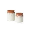 SULLIVANS White Ceramic Speckled Container (Set of 2) -Vigoro sales Store white sullivans plant pots cm2936 64 1000