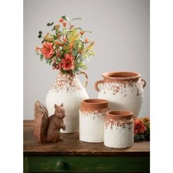 SULLIVANS White Ceramic Speckled Container (Set of 2) -Vigoro sales Store white sullivans plant pots cm2936 c3 1000