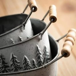 SULLIVANS White Metal Tree Planters with Handles (Set of 3) -Vigoro sales Store white sullivans plant pots met1807 c3 1000