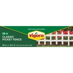 Vigoro 36 in. Wood Picket Garden Fence -Vigoro sales Store white vigoro garden fencing rc 74w 1f 1000