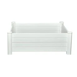 Vigoro 4 ft. x 4 ft. x 15 in. White Vinyl Raised Garden Bed -Vigoro sales Store white vigoro raised planter boxes 26001v fa 1000