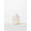 SULLIVANS 8.75 in. Snowflake Lantern with LED Pillar Candle -Vigoro sales Store whites sullivans outdoor lanterns sea44233ln 64 1000