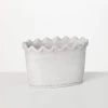 SULLIVANS White Scalloped Edge Cement Garden Pot 1 SULLIVANS White Scalloped Edge Cement Garden Pot -Vigoro sales Store whitewashed sullivans plant pots cmt1215 64 1000